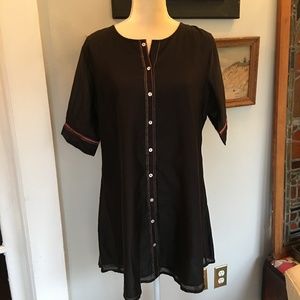 FabIndia Hand Embroidered Tunic Top Size L NEW